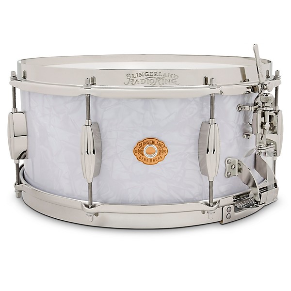 Slingerland Gene Krupa Solid Maple Radio King Snare Drum - 14 x 6.5 in. White Marine Pearl Finish Ply
