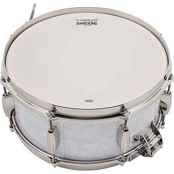 Slingerland Gene Krupa Solid Maple Radio King Snare Drum - 14 x 6.5 in. White Marine Pearl Finish Ply