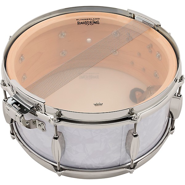 Slingerland Gene Krupa Solid Maple Radio King Snare Drum - 14 x 6.5 in. White Marine Pearl Finish Ply