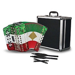 SofiaMari 34-Button Diatonic Accordion - Mexican Flag, GCF