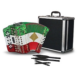 SofiaMari 34-Button Diatonic Accordion - Mexican Flag, FBE