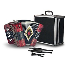 Sofiamari 34-Button Diatonic Accordion - Red & Black Tri-Color, GCF
