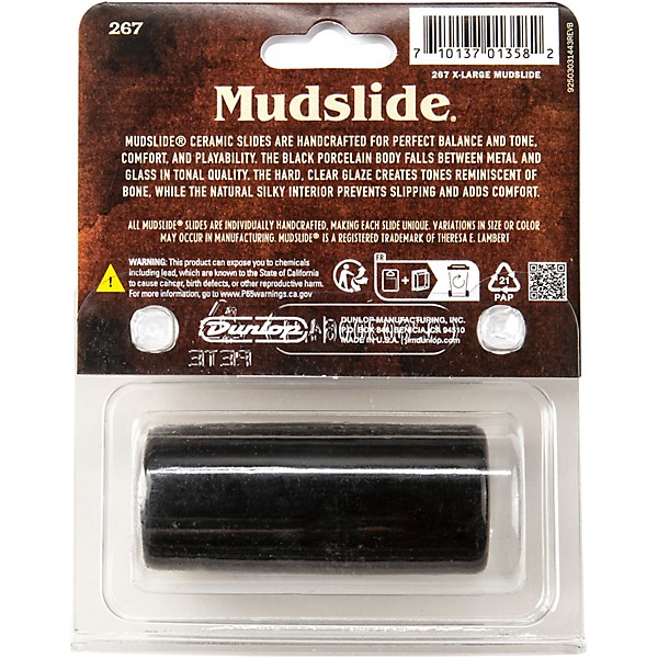 Dunlop 267 Mudslide Porcelain Slide - Black Extra Large