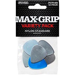 Dunlop Max-Grip Nylon Standard Guitar Picks Variety Pack - 12 Pack