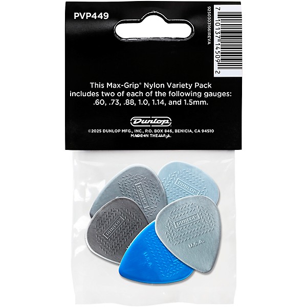 Dunlop Max-Grip Nylon Standard Variety Guitar Picks 12 Pack