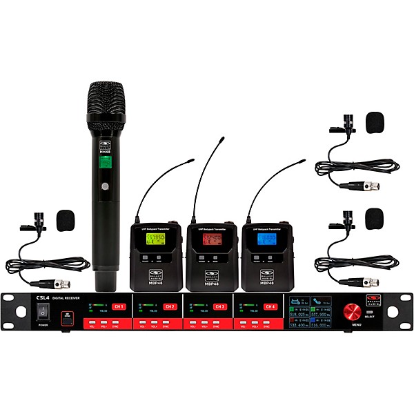 Galaxy Audio CSL4-HVVVM 4-Channel Digital UHF Wireless Microphone System - Frequency CODE M3 516-558MHz