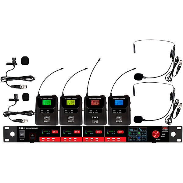 Galaxy Audio CSL4-SSVVM 4-Channel Digital UHF Wireless Microphone System - Frequency CODE M3 516-558MHz