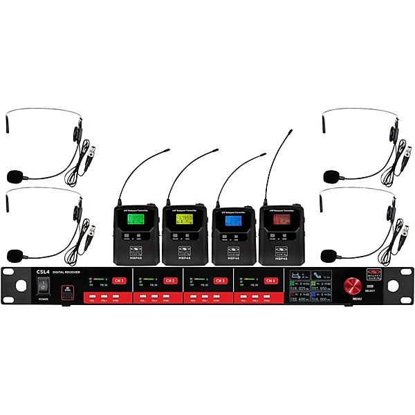 Galaxy Audio CSL4-SSSSM 4-Channel Digital UHF Wireless Microphone System - Frequency CODE M3 516-558MHz