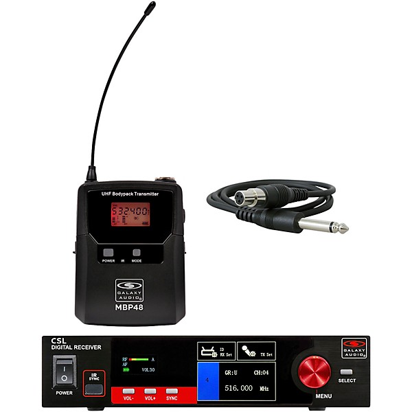 Galaxy Audio CSL-GM Digital UHF Wireless Guitar System - Frequency CODE M3 516-558MHz