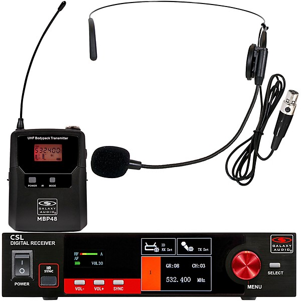 Galaxy Audio CSL-SM Digital UHF Wireless Headset Microphone System - Frequency CODE M3 516-558MHz