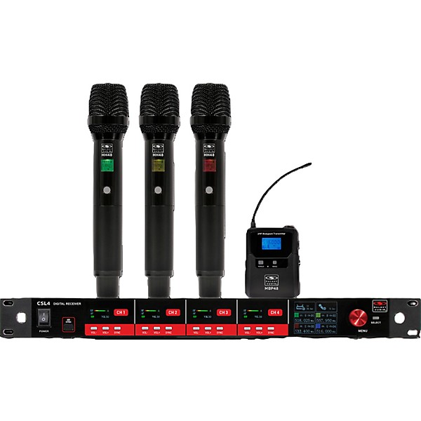 Galaxy Audio CSL4-HHHBM 4-Channel Digital UHF Wireless Microphone System - Frequency CODE M3 516-558MHz