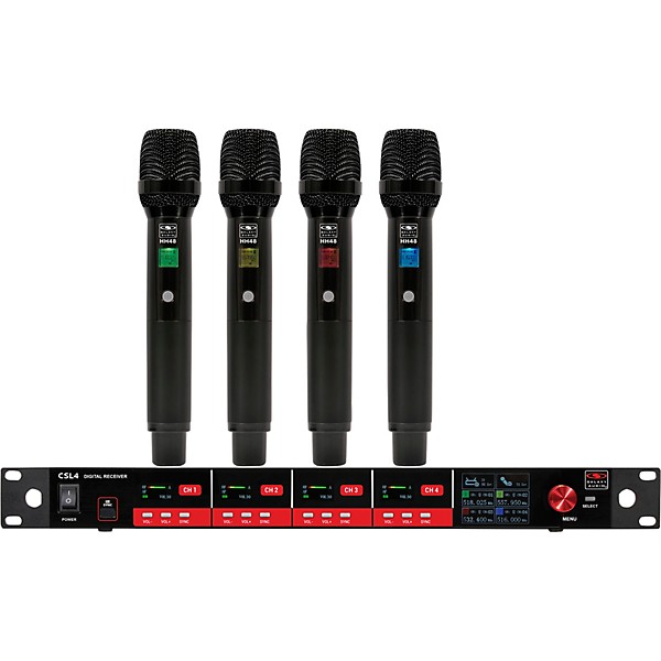 Galaxy Audio CSL4-HHHHM 4-Channel Digital UHF Wireless Microphone System - Frequency CODE M3 516-558MHz