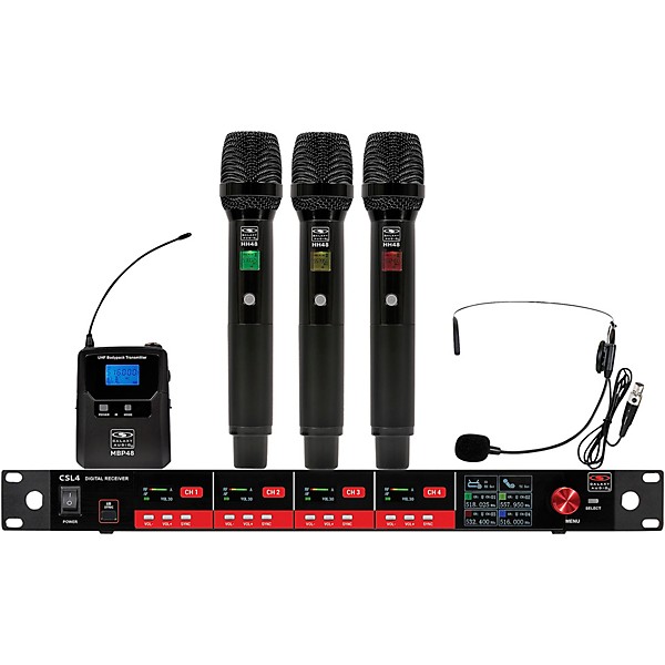 Galaxy Audio CSL4-HHHSM 4-Channel Digital UHF Wireless Microphone System - Frequency CODE M3 516-558MHz