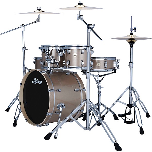 Ludwig Evolution 5-Piece Drum Set With Paiste Cymbals - Prosecco Sparkle