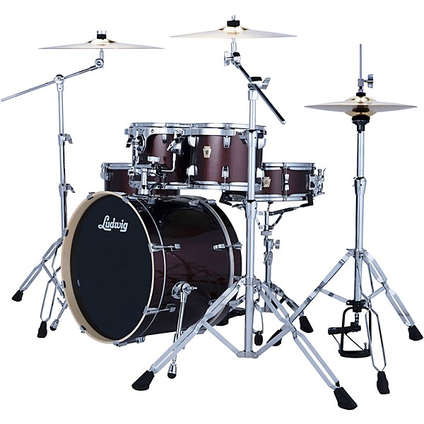 Ludwig Evolution 5-Piece Drum Set With Paiste Cymbals - Caramel Sparkle