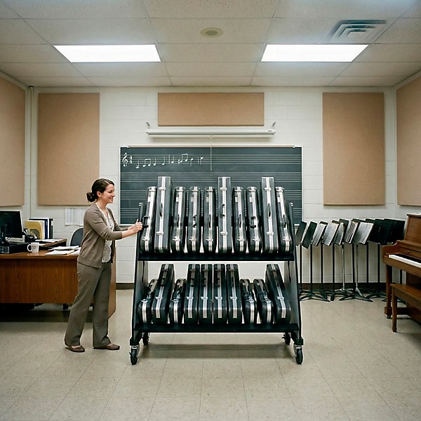 A&S Crafted Products Band Room Violin Case Storage Rack