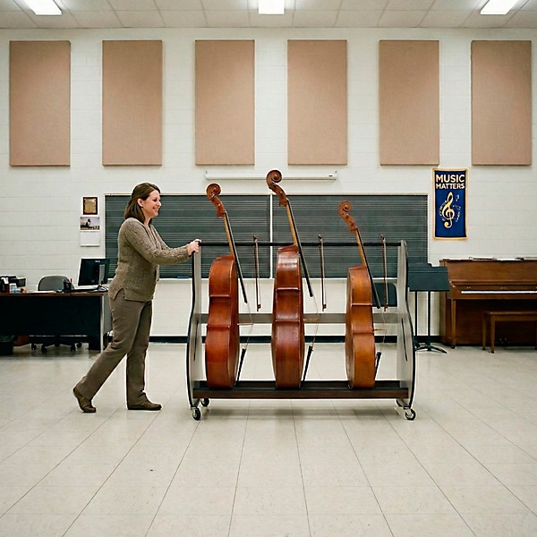 A&S Crafted Products Band Room 3 Double Bass Storage Rack