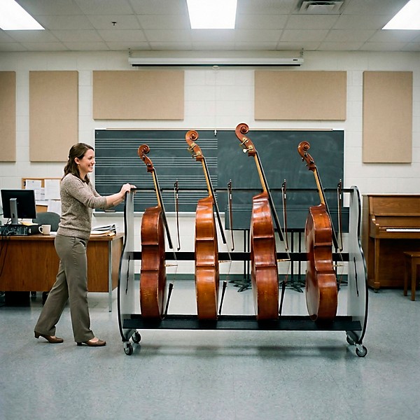 A&S Crafted Products Band Room 4 Double Bass Storage Rack