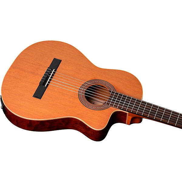 Ortega Traditional Series RCE180GT Thinline Acoustic-Electric Classical Guitar - Natural