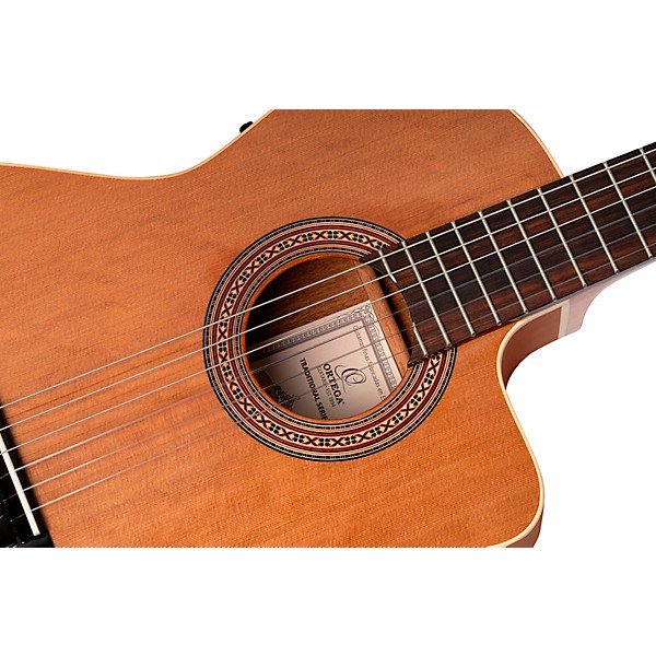 Ortega Traditional Series RCE180GT Thinline Acoustic-Electric Classical Guitar - Natural