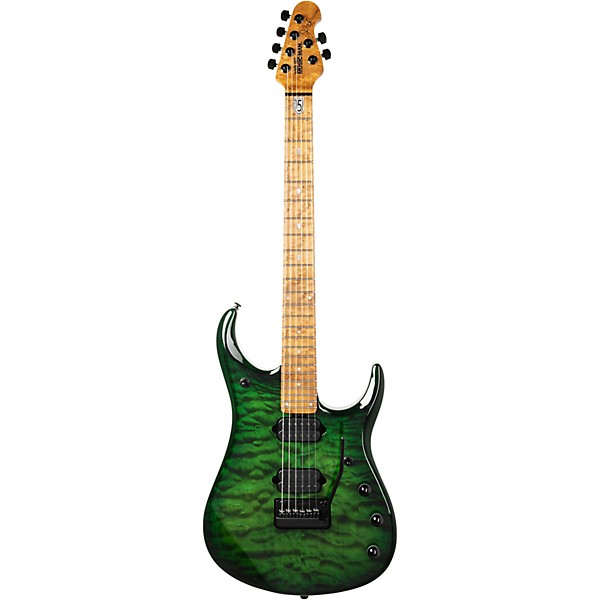 Ernie Ball Music Man JP15 John Petrucci Signature Electric Guitar - Green Tiger Eye Quilt