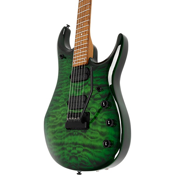 Ernie Ball Music Man JP15 John Petrucci Signature Electric Guitar - Green Tiger Eye Quilt