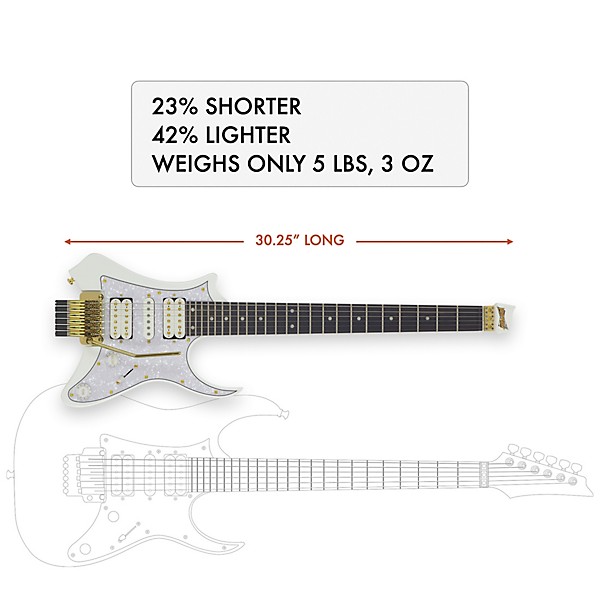 Traveler Guitar Vaibrant Deluxe V88XHL Electric Guitar - Frost White