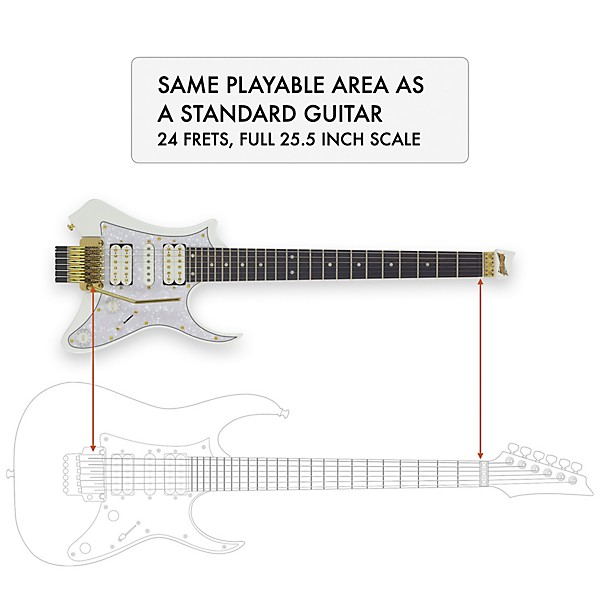 Traveler Guitar Vaibrant Deluxe V88XHL Electric Guitar - Frost White