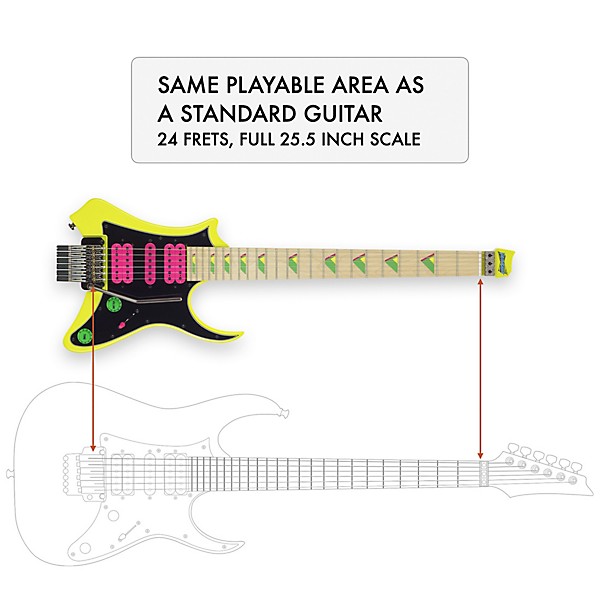 Traveler Guitar Vaibrant Deluxe V88XHL Electric Guitar - Electric Yellow