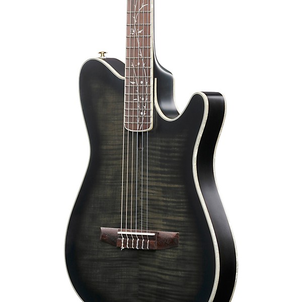 Ibanez TOD20FMN Tim Henson Signature Nylon-String Acoustic-Electric Guitar - Black Burst Fade
