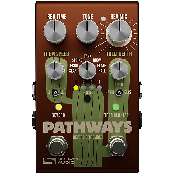 Source Audio Pathways Reverb & Tremolo Pedal - Brown