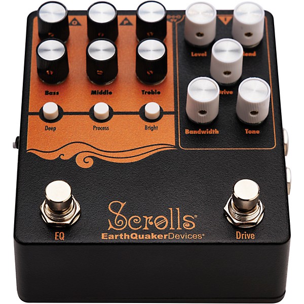 EarthQuaker Devices Scrolls Bass Odyssey EQ and Overdrive Pedal - Black