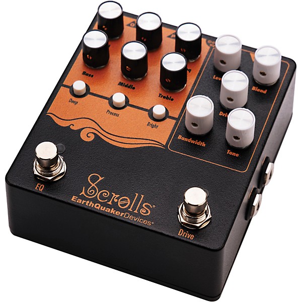 EarthQuaker Devices Scrolls Bass Odyssey EQ and Overdrive Pedal - Black