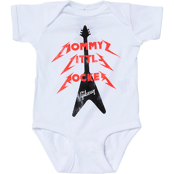 Gibson Mommy's Little Rocker Flying V Onesie 3/6M White