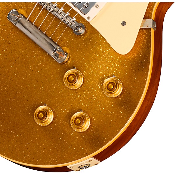 Gibson Custom 1957 Les Paul Reissue Electric Guitar With TV Jones Power'Tron Pickups - VOS, Gold Sparkle