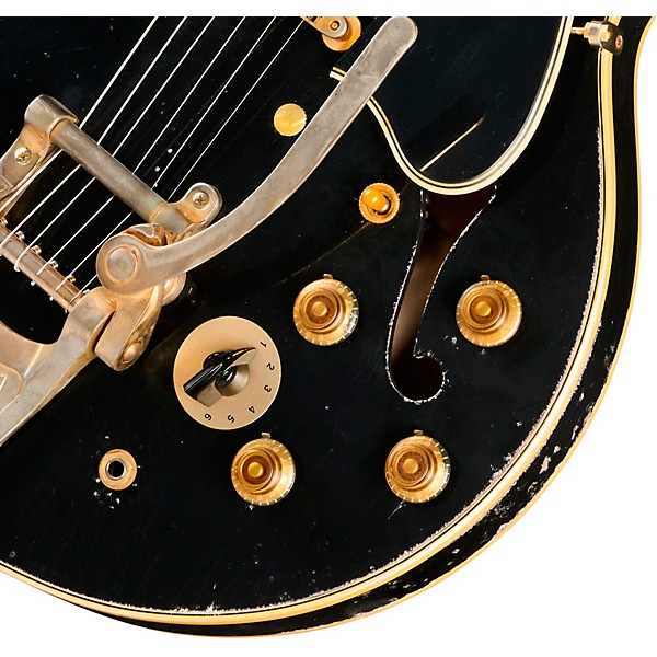 Gibson Custom 1959 ES-345 Reissue Semi-Hollowbody Electric Guitar With Bigsby - Heavy Aged, Ebony