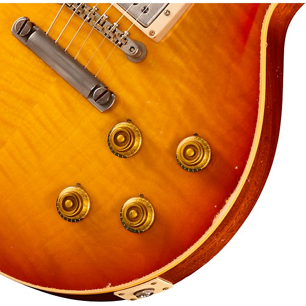 Gibson Custom 1959 Les Paul Standard Reissue Electric Guitar - Heavy Aged, Molten Amber Burst