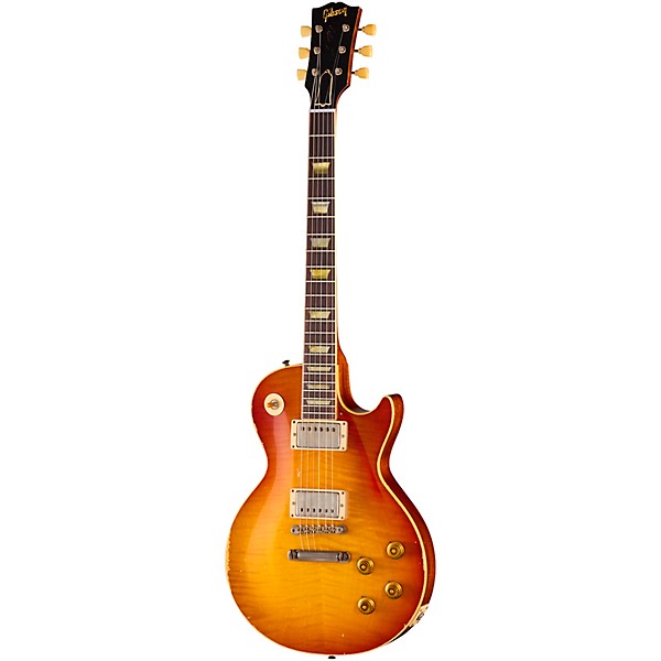 Gibson Custom 1959 Les Paul Standard Reissue Electric Guitar - Heavy Aged, Faded Peach Burst