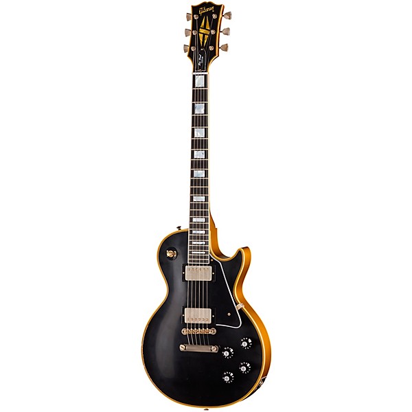 Gibson Custom 1968 Les Paul Custom Reissue Electric Guitar - Light Aged, Ebony Gold Back