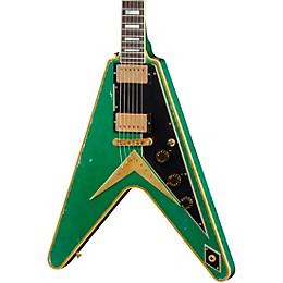 Gibson Custom Flying V Custom Electric Guitar - Heavy Aged, Teal Sparkle
