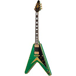 Gibson Custom Flying V Custom Electric Guitar - Heavy Aged, Teal Sparkle
