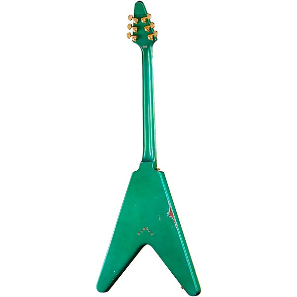 Gibson Custom Flying V Custom Electric Guitar - Heavy Aged, Teal Sparkle