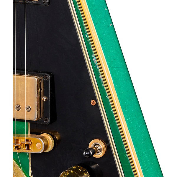 Gibson Custom Flying V Custom Electric Guitar - Heavy Aged, Teal Sparkle
