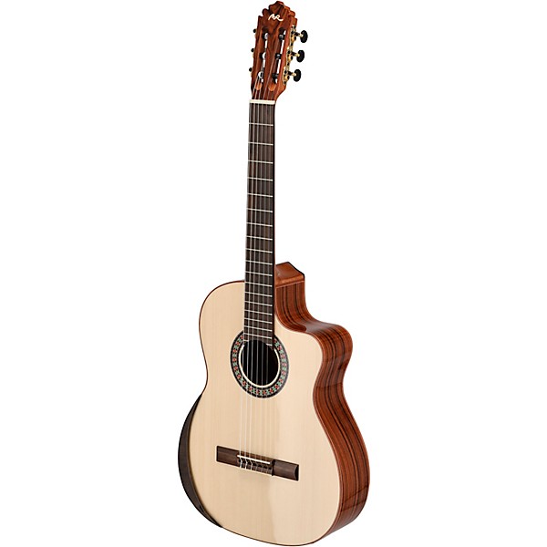 Manuel Rodriguez Academia Exotica Santos Pavo Real Cutaway Acoustic-Electric Classical Guitar Natural