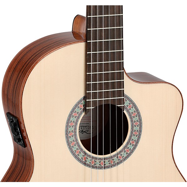Manuel Rodriguez Academia Exotica Santos Pavo Real Cutaway Acoustic-Electric Classical Guitar Natural