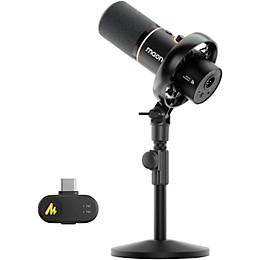 maono PD200W Hybrid Wireless Dynamic Podcast Microphone With Desktop Stand