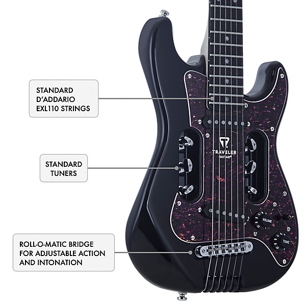 Traveler Guitar EG-2 Standard Electric Guitar - Gloss Black