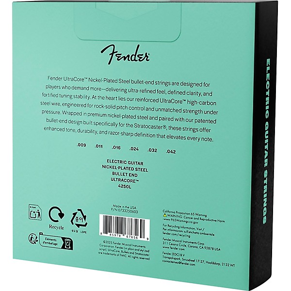 Fender 1250 UltraCore Electric Guitar Strings 3-Pack - Light