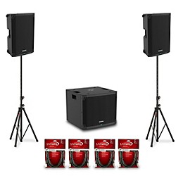 Mackie Thump15v4 15" Powered Speaker Pair With 18" Powered Subwoofer, Cables & Stands