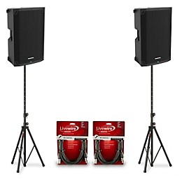 Mackie Thump15v4 15" Powered Speaker Pair With Cables & Stands